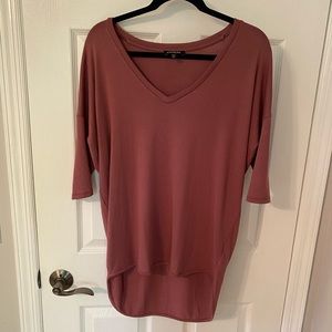 Express dark pink 3/4” V-Neck Tunic